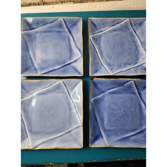 Pier 1 Dining Pier One Crackle Sushi Plate Blue Set Of 4 Porcelain
